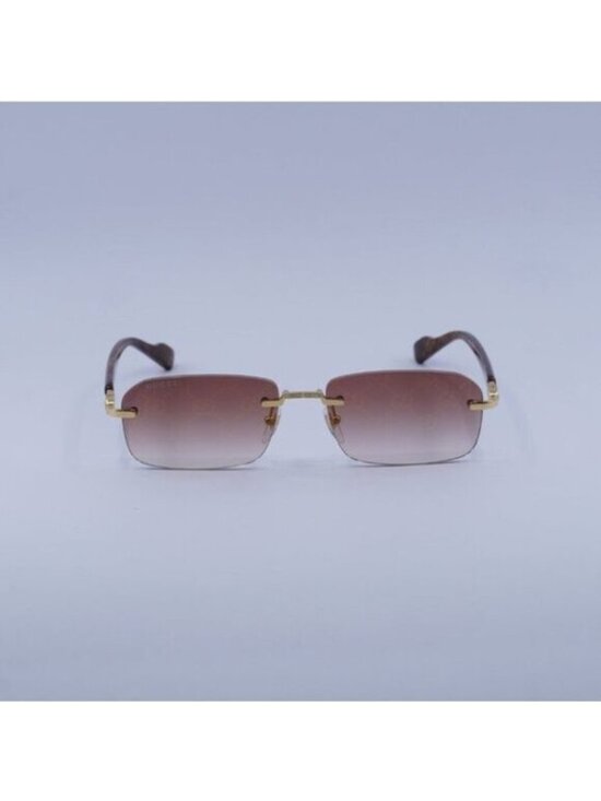 Gucci GG1221S 004 Sunglasses Gold Rectangle Frame, Burgundy Gradient Lenses main image 11
